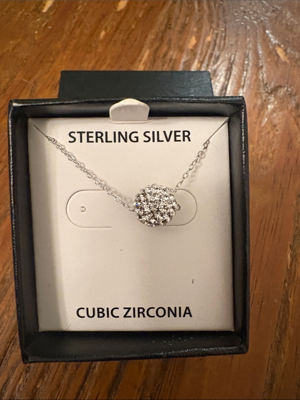 Sterling Silver Cubic Zirconia Cluster Necklace - Silver